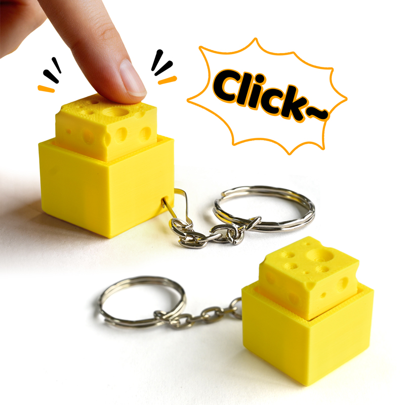 3D Printing Keyboard - 3D プリントチーズキーフィジェットクリッカーキーホルダーミニキーボードキーキャップストレスリリーフ感覚玩具バックパックペンダントギフト抗不安