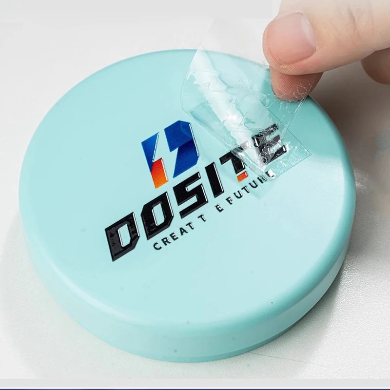 3D Printing Logo - 100個入り 3DカスタムUV転写ステッカー DTFプリント ブランドロゴ 透明クリスタルラベル エンボス加工
