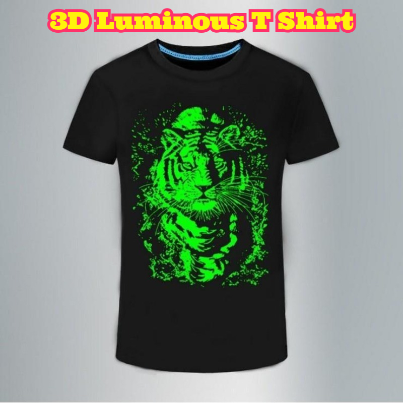 3D Printing Rock - 男性 3D 発光 Tシャツ ロックプリント プラスサイズ