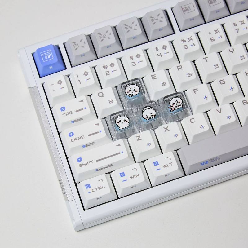3D Printing Keyboard - Chiikawa 4 個手作り透明 PC バックライト付きパーソナライズされたキーキャップメカニカルキーボードゲーマー用カスタム装飾キーキャップ