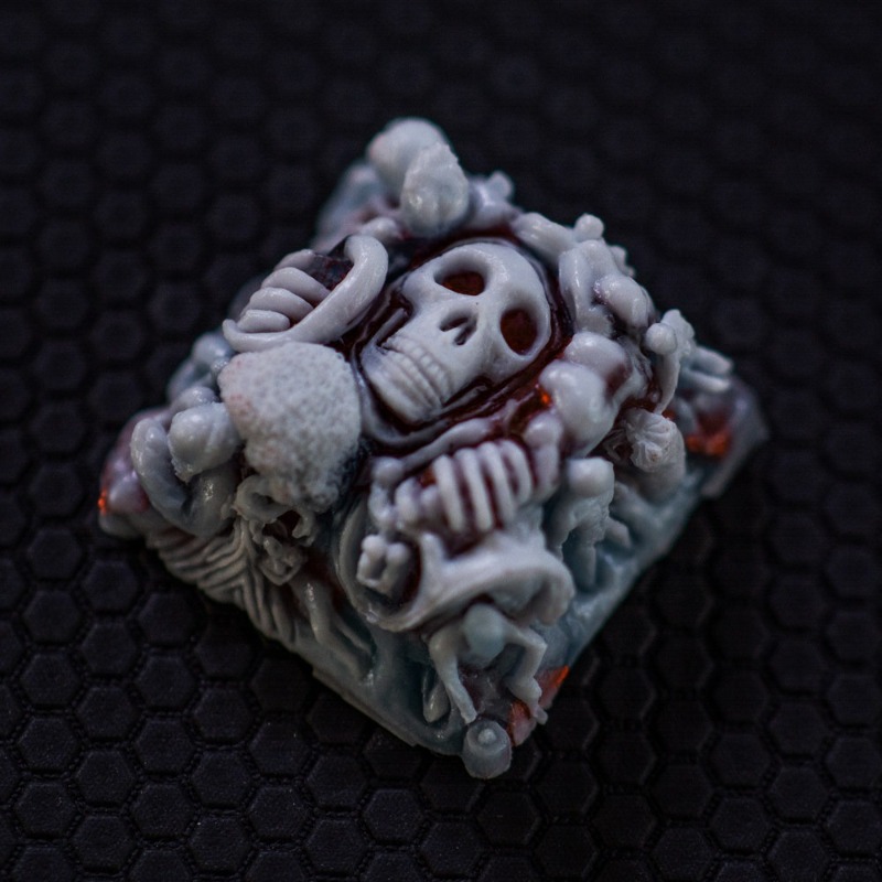 3D Printing Keyboard - ゲームボーイカスタムスケルトンレジンキーキャップ（メカニカルキーボード用、クロスポスト軸、個性的な死の頭キーキャップギフト）