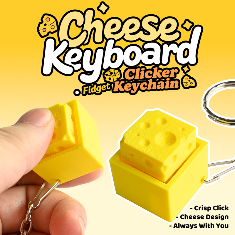 3D プリントチーズキーフィジェットクリッカーキーホルダーミ - 3D Printing Keyboard のレビューと価格