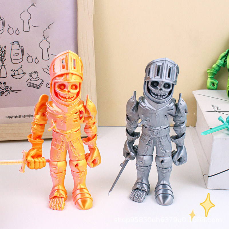 3D プリントスケルトンアクションフィギュアスケルトン騎士置 - 3D Printing Action Figure のレビューと価格