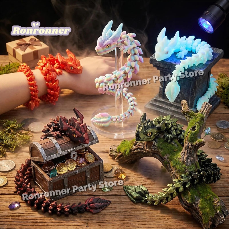 30 センチメートル 3D 印刷ドラゴンオーロラ発光ライト宝 - 3D Printing Action Figure のレビューと価格