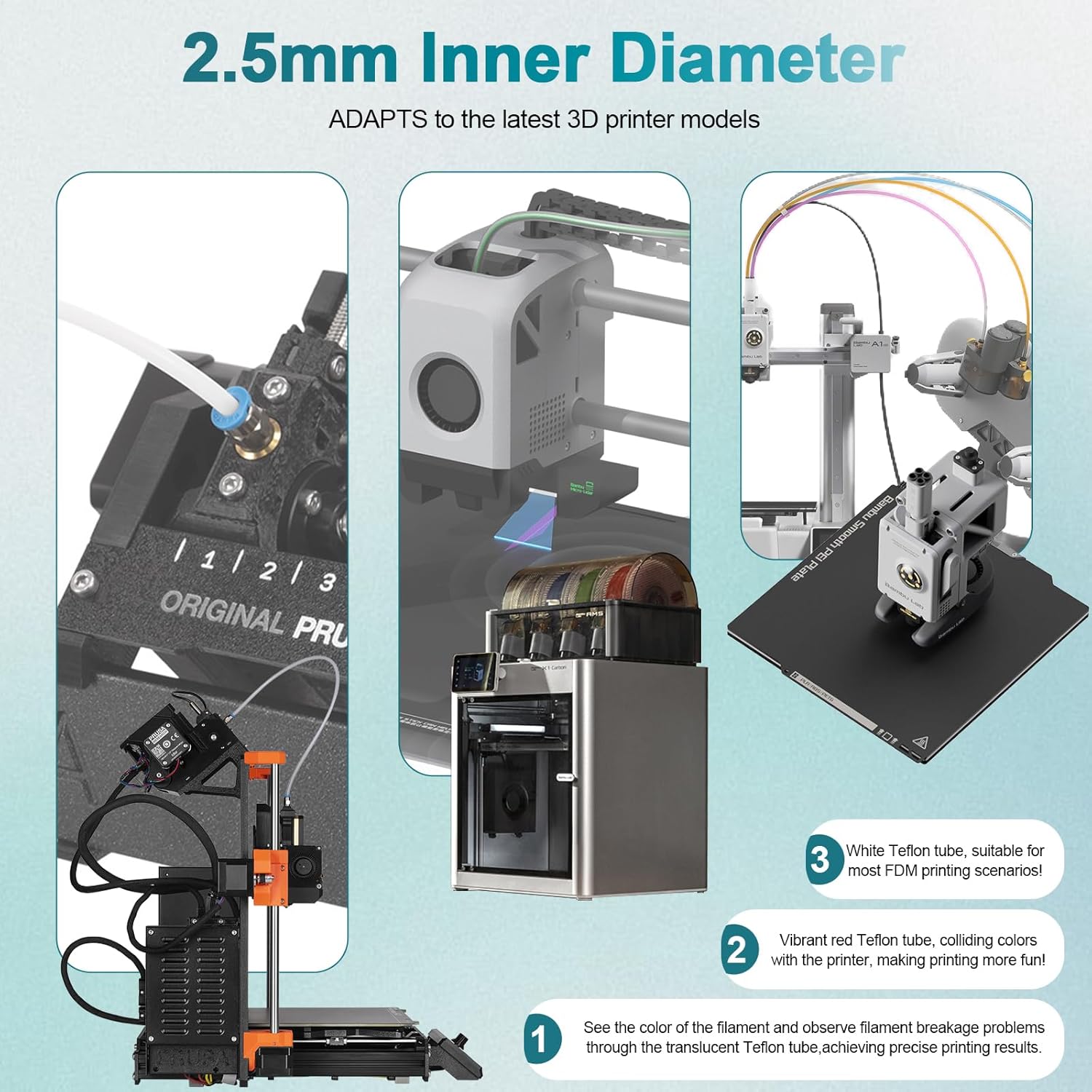 PTFE チューブ Bambu Lab P1P AMS A1 - 3D Printing Industry のレビューと価格