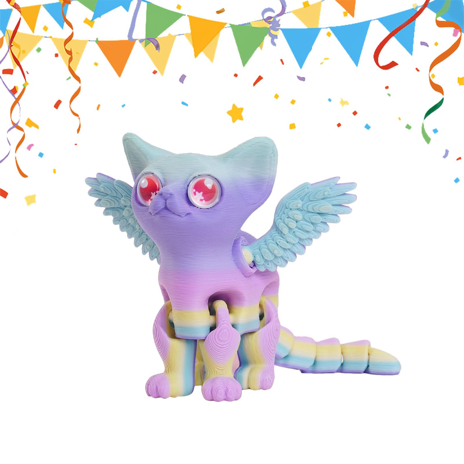 3Dプリント動物 3Dプリント猫フィギュア デスク用可動式多 - 3D Printing Action Figure のレビューと価格