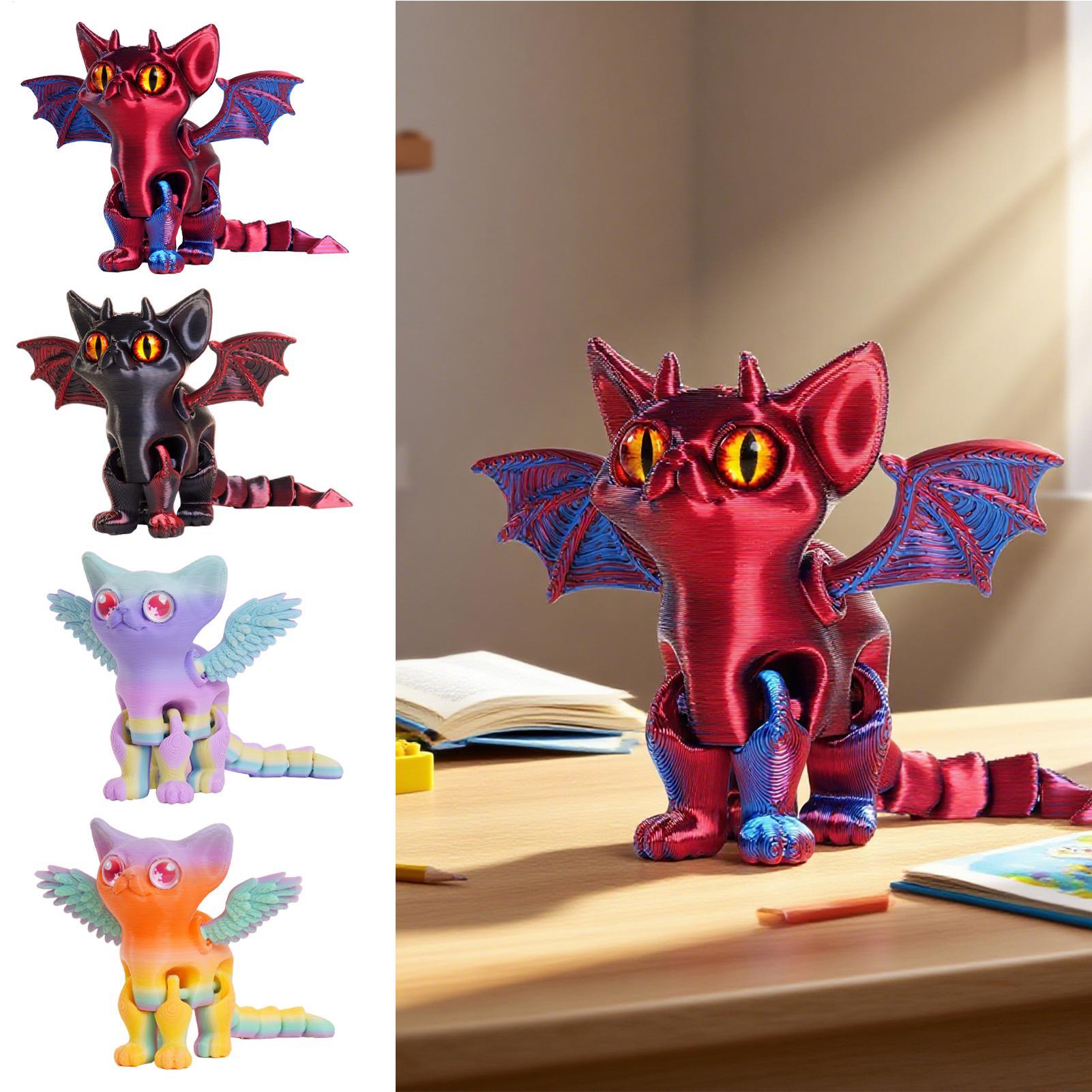 3Dプリント動物 3Dプリント猫フィギュア デスク用可動式多 - 3D Printing Action Figure のレビューと価格