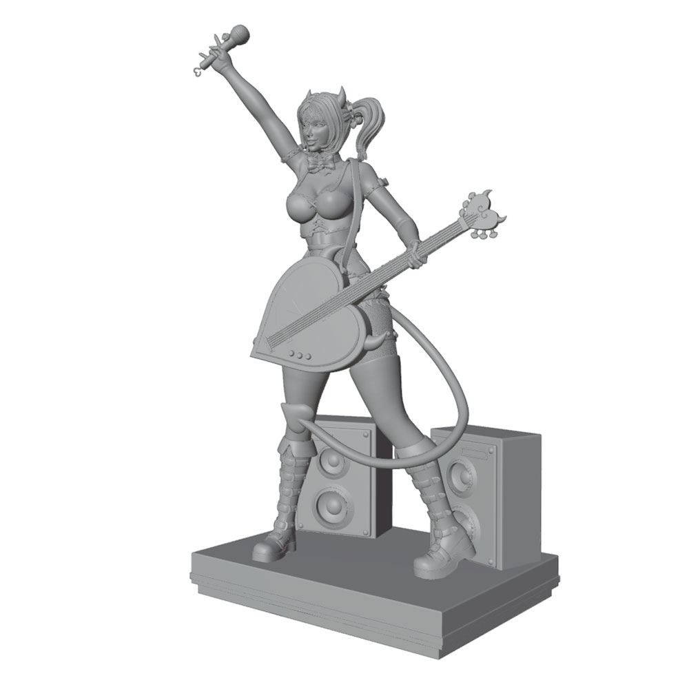 1/24/6 ロック女性歌手のダイナミックなステージイメージ - 3D Printing Rock のレビューと価格
