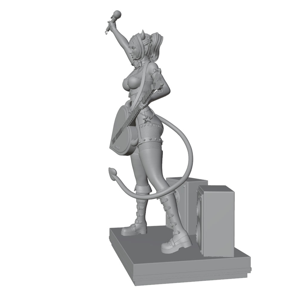 1/24/6 ロック女性歌手のダイナミックなステージイメージ - 3D Printing Rock のレビューと価格