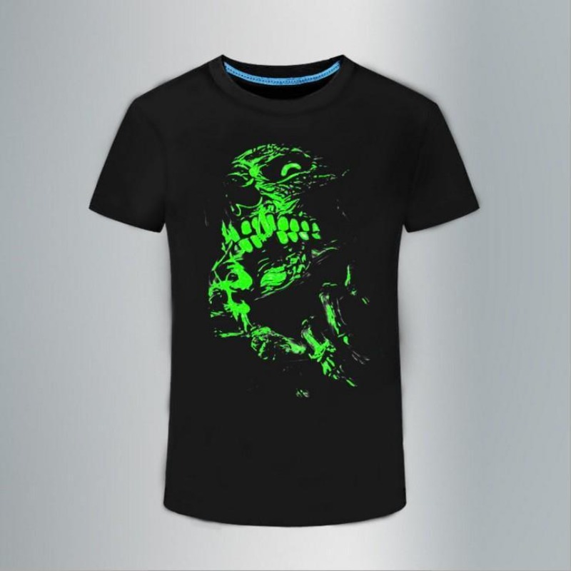 男性 3D 発光 Tシャツ ロックプリント プラスサイズ 伸 - 3D Printing Rock のレビューと価格