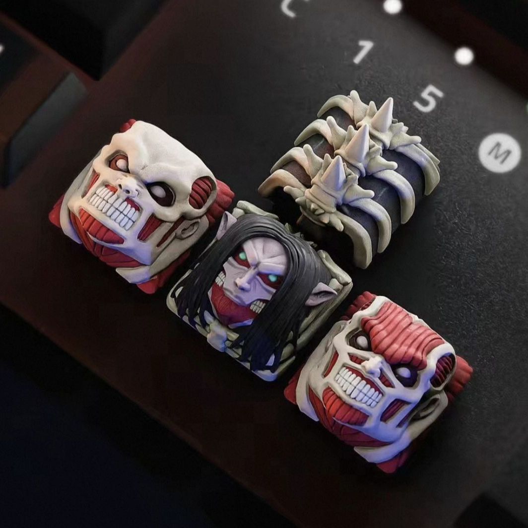新しい進撃の巨人共同ブランドキーキャップセット漫画アラン 3 - 3D Printing Keyboard のレビューと価格