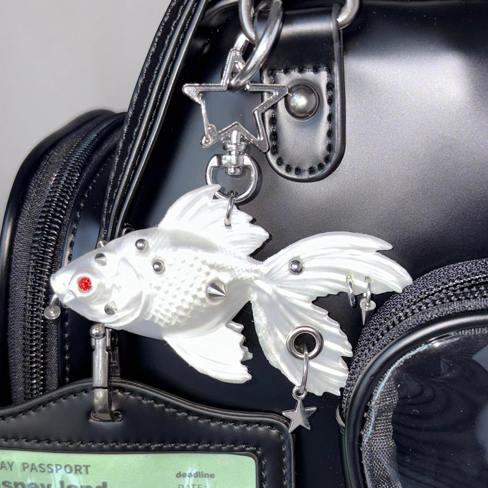 ニューゴシックパンク金魚3Dプリントペンダント - チタン鋼 - 3D Printing Rock のレビューと価格