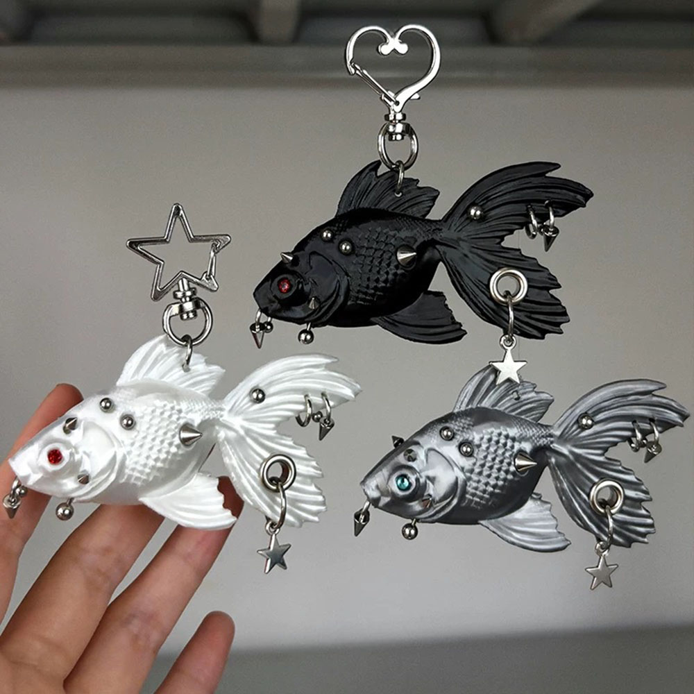 ニューゴシックパンク金魚3Dプリントペンダント - チタン鋼 - 3D Printing Rock のレビューと価格