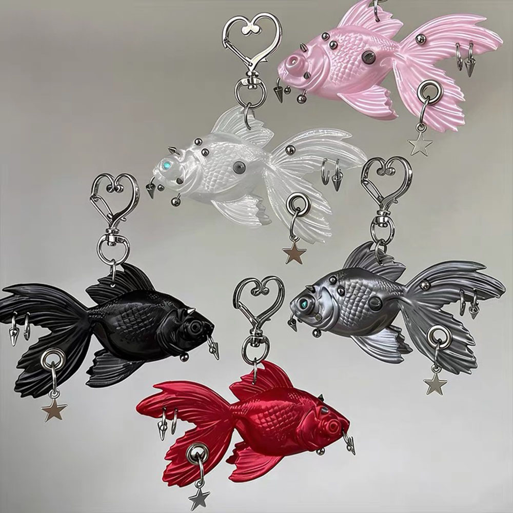 ニューゴシックパンク金魚3Dプリントペンダント - チタン鋼 - 3D Printing Rock のレビューと価格