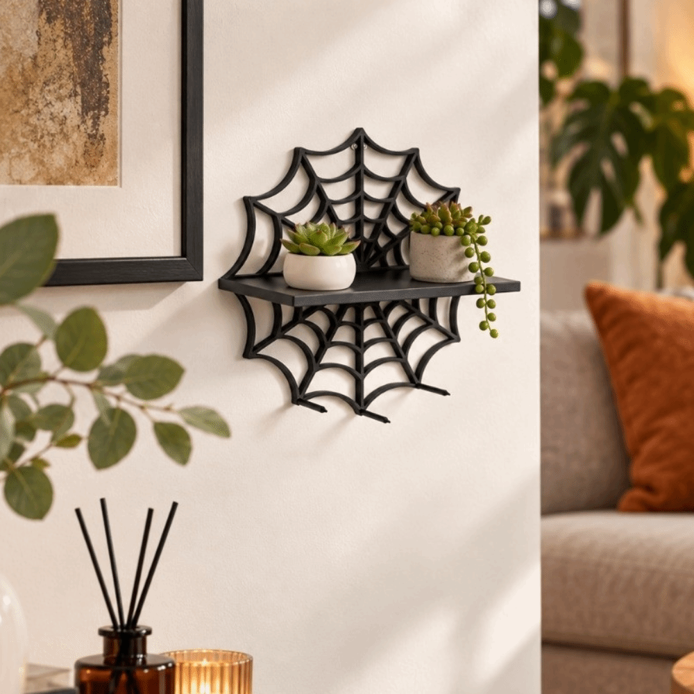 3Dプリントによるハロウィーンの装飾、浮遊式の棚、黒い蜘蛛の - 3D Printing Room のレビューと価格